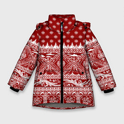 Куртка зимняя для девочки Love climbing : Christmas aesthetics, цвет: 3D-светло-серый