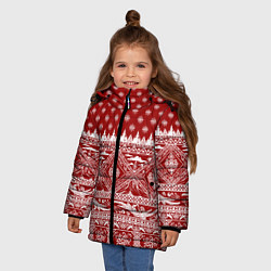 Куртка зимняя для девочки Love climbing : Christmas aesthetics, цвет: 3D-светло-серый — фото 2
