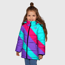Куртка зимняя для девочки Аля восьмидесятые FIRM, цвет: 3D-черный — фото 2
