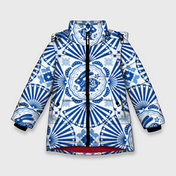 Куртка зимняя для девочки Blue rabbit, цвет: 3D-красный