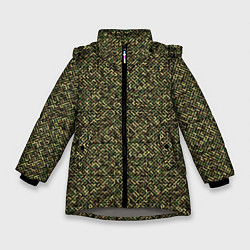 Куртка зимняя для девочки Милитари трубка, цвет: 3D-светло-серый