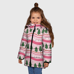 Куртка зимняя для девочки Новогодний свитер: розовый, цвет: 3D-черный — фото 2