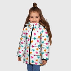 Куртка зимняя для девочки Горячие сердца, цвет: 3D-черный — фото 2