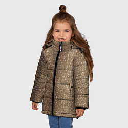 Куртка зимняя для девочки Текстура шкуры пятнистого оленя, цвет: 3D-черный — фото 2