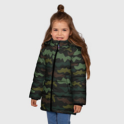 Куртка зимняя для девочки Камуфляж хакки, цвет: 3D-черный — фото 2