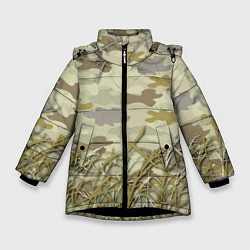 Куртка зимняя для девочки Камуфляж охотника, цвет: 3D-черный