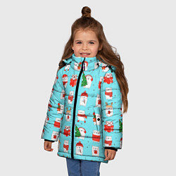Куртка зимняя для девочки New Years bears, цвет: 3D-красный — фото 2