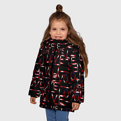 Куртка зимняя для девочки Love паттерн, цвет: 3D-черный — фото 2