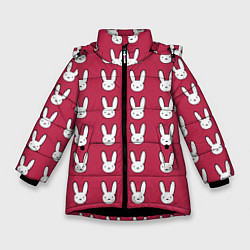 Куртка зимняя для девочки Bunny Pattern red, цвет: 3D-черный