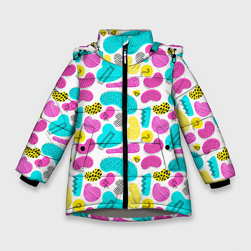 Зимняя куртка для девочки Geometric pattern / 3D-Светло-серый – фото 1