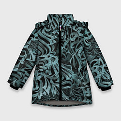 Куртка зимняя для девочки Каллиграфический, цвет: 3D-светло-серый