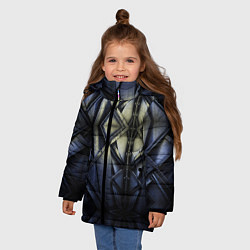 Куртка зимняя для девочки Металлический калейдоскоп, цвет: 3D-светло-серый — фото 2