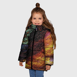 Куртка зимняя для девочки Красочные частицы, цвет: 3D-светло-серый — фото 2