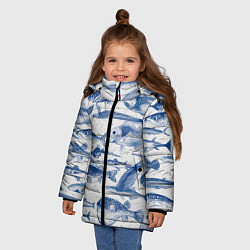 Куртка зимняя для девочки Морские рыбы, цвет: 3D-черный — фото 2