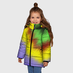 Куртка зимняя для девочки Яркий Тай-Дай, цвет: 3D-светло-серый — фото 2