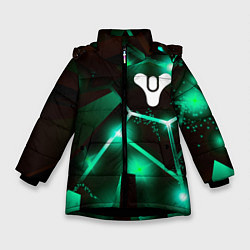 Куртка зимняя для девочки Destiny разлом плит, цвет: 3D-черный