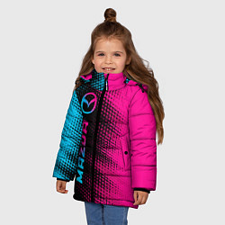Куртка зимняя для девочки Mazda - neon gradient: по-вертикали, цвет: 3D-черный — фото 2