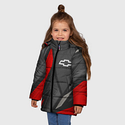 Куртка зимняя для девочки Chevrolet sports racing, цвет: 3D-черный — фото 2