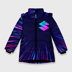 Зимняя куртка для девочки Suzuki neon speed lines