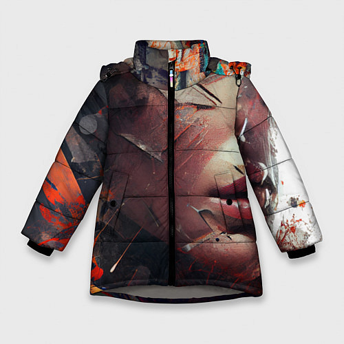 Зимняя куртка для девочки Аннигиляция / 3D-Светло-серый – фото 1