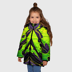 Куртка зимняя для девочки Ядовитый экстримальный узор, цвет: 3D-светло-серый — фото 2