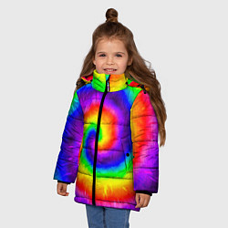 Куртка зимняя для девочки Тай-дай, цвет: 3D-черный — фото 2
