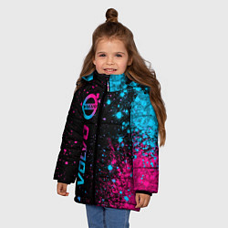 Куртка зимняя для девочки Volvo - neon gradient: по-вертикали, цвет: 3D-черный — фото 2