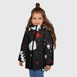 Куртка зимняя для девочки Темный Скелет, цвет: 3D-черный — фото 2