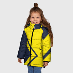 Куртка зимняя для девочки Жёлтые стрелки, цвет: 3D-светло-серый — фото 2