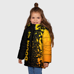 Куртка зимняя для девочки Doom - gold gradient: по-вертикали, цвет: 3D-черный — фото 2