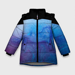 Куртка зимняя для девочки Часть красочной планеты и космос, цвет: 3D-светло-серый
