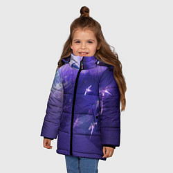 Куртка зимняя для девочки Фиолетовый необъятный космос, цвет: 3D-светло-серый — фото 2