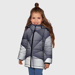 Куртка зимняя для девочки Паттерн из гладких камней, цвет: 3D-светло-серый — фото 2