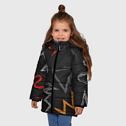Куртка зимняя для девочки Паттерн фигуры, цвет: 3D-светло-серый — фото 2