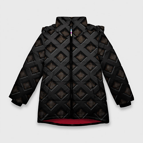 Зимняя куртка для девочки Геометрический узор / 3D-Красный – фото 1