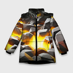 Куртка зимняя для девочки Золотая руда, цвет: 3D-черный