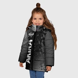 Куртка зимняя для девочки Akira glitch на темном фоне: по-вертикали, цвет: 3D-черный — фото 2