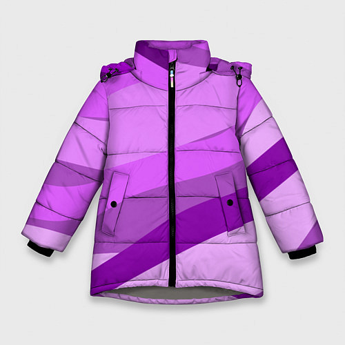 Зимняя куртка для девочки Сиреневый вечер / 3D-Светло-серый – фото 1