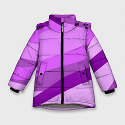 Куртка зимняя для девочки Сиреневый вечер, цвет: 3D-светло-серый