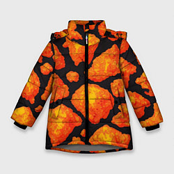 Куртка зимняя для девочки Обжигающая лава, цвет: 3D-светло-серый