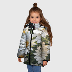 Куртка зимняя для девочки Ромашки на лугу, цвет: 3D-красный — фото 2