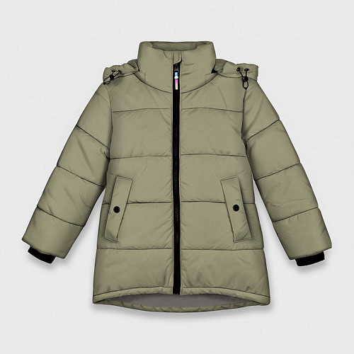 Зимняя куртка для девочки Зеленый тренд без принта / 3D-Светло-серый – фото 1