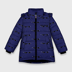 Куртка зимняя для девочки Вот Это Да Синий, цвет: 3D-черный