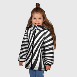 Куртка зимняя для девочки Полосатая зебра, цвет: 3D-красный — фото 2