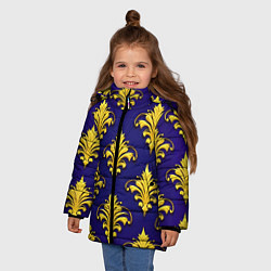 Куртка зимняя для девочки Геральдические лилии, цвет: 3D-красный — фото 2