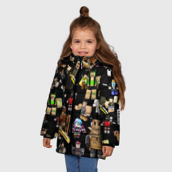 Куртка зимняя для девочки Роблокс и его персонажи, цвет: 3D-черный — фото 2