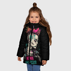 Куртка зимняя для девочки Мама анархия, цвет: 3D-красный — фото 2