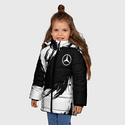 Куртка зимняя для девочки Mercedes benz - white color, цвет: 3D-черный — фото 2