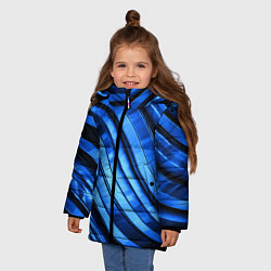 Куртка зимняя для девочки Темно-синий металлик, цвет: 3D-черный — фото 2