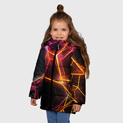 Куртка зимняя для девочки Неоновая конструкция, цвет: 3D-светло-серый — фото 2